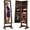 Deep Brown, variant on Best Choice Products Jewelry Armoire Cabinet, Full Length Mirror w/ Velvet Storage Interior, Lock - White