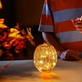 thumbnail image 6 of Glass Pumpkin Lights with Timer Fall Decor Pumpkins Decoration LED Lighted Collectible Thanksgiving Autumn Harvest Figurine Fall Halloween Decorations for Home Tables Centerpieces Decorative, 6 of 6
