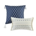 thumbnail image 6 of King/Cal King 5 Piece Printed Seersucker Comforter Set with Throw Pillows,Taupe+Blue Polyester Household Supplies Décor Bedding Bedding Sets, 6 of 15