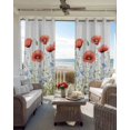 thumbnail image 6 of 4th of July Flower Kitchen Curtains Patriotic Red Blue Poppy Floral Daisy Cafe Short Curtains for Bathroom Blackout Window Curtain Small Window Treatment Drapes for Bedroom Living Room 42"x45"x2, 6 of 9