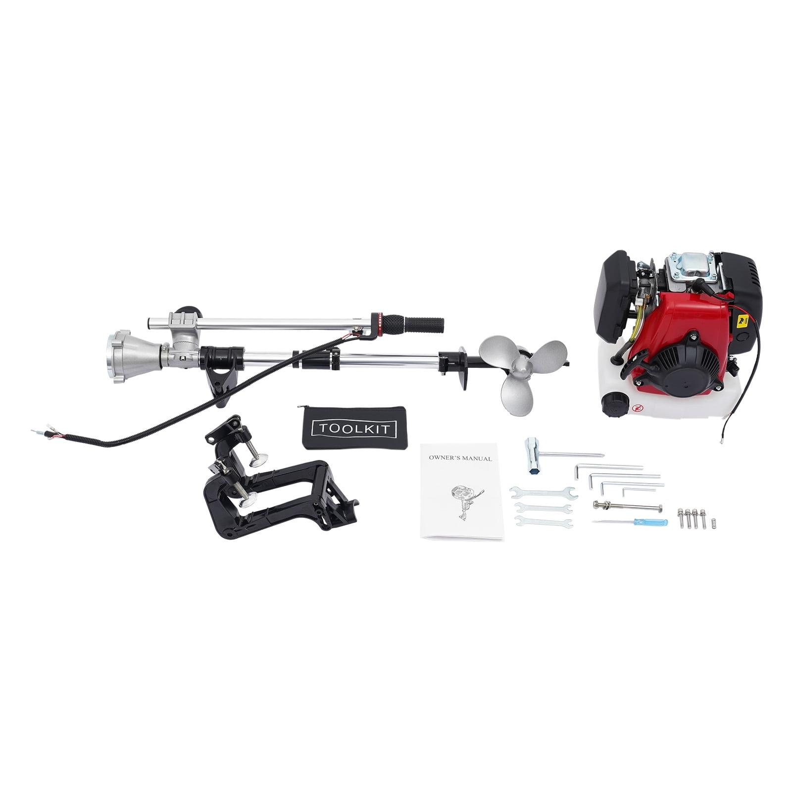ToppiJoy 4HP 4 Stroke 53.2cc Heavy Duty Outboard Motor, Outboard Motor Boat Engine with Air Cooling System Manual Start Boat Engines for Kayak Canoe
