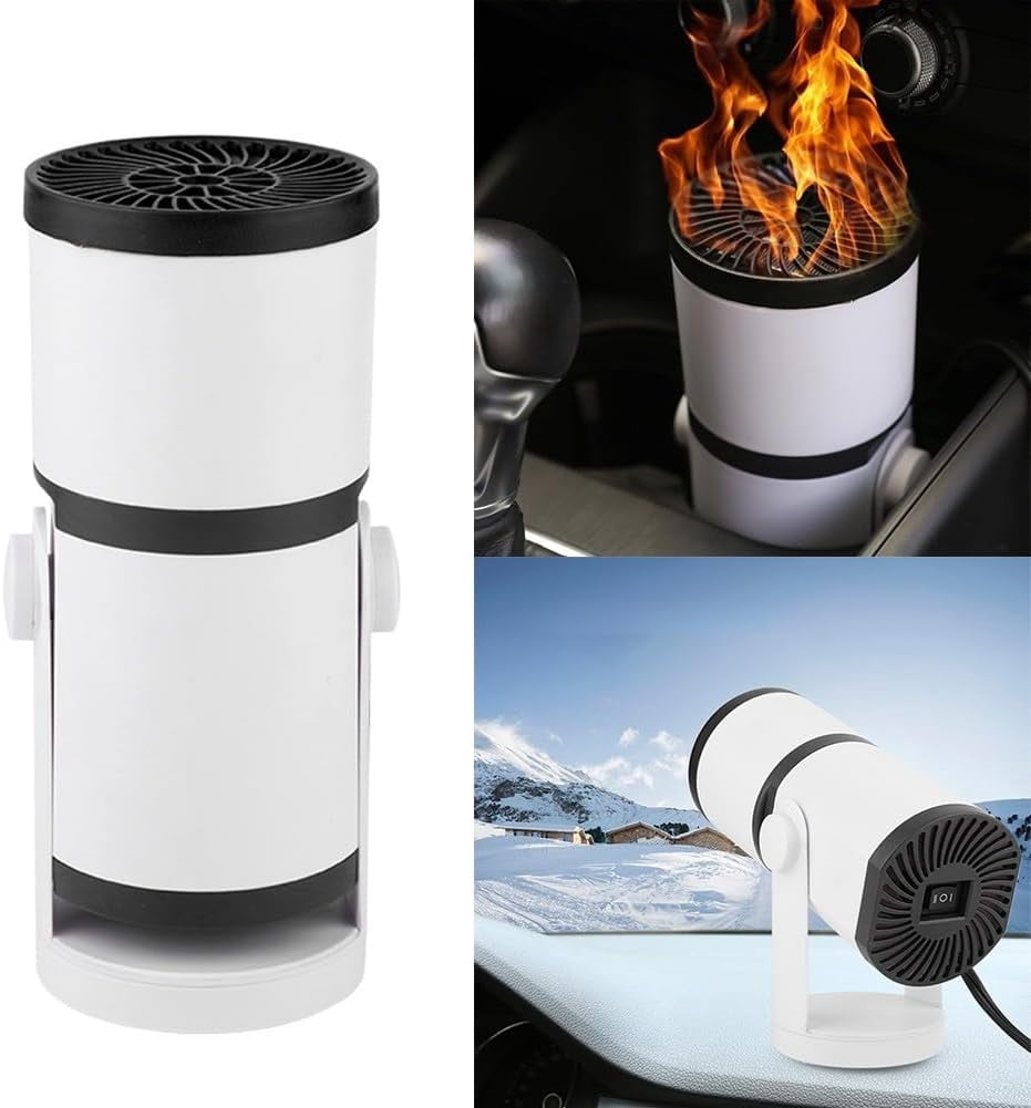 MUSICOZY Car Heater Fan,150W 2 in 1 Heating Cooling Portable Car Heater with Cigarette Lighter plug,Windshield Defogger Defroster Automobile Windscreen Heater in 359 Degree Rotary for All Car (12V)