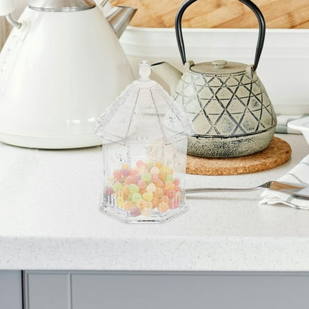 FRCOLOR  Glass Sugar Bowl Decorative Jars Office Masonry Transparent