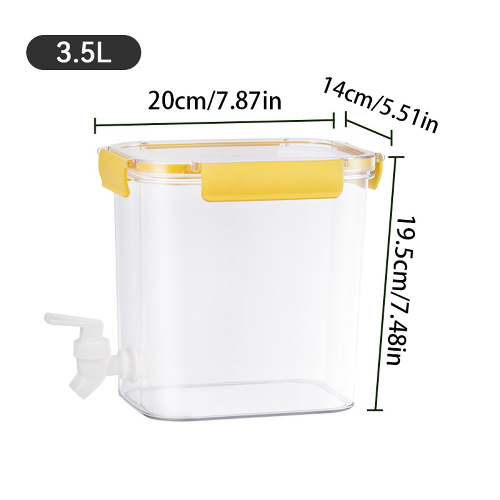 LHWEN Beverage Dispenser With Lid And Faucet 3.5L Food Grade Plastic Refrigerator Dispenser For Lemonade Cold Juice Iced Tea Injection Cooler Easy Pour Fits Most Fridges Large Opening Quick Lock Seal
