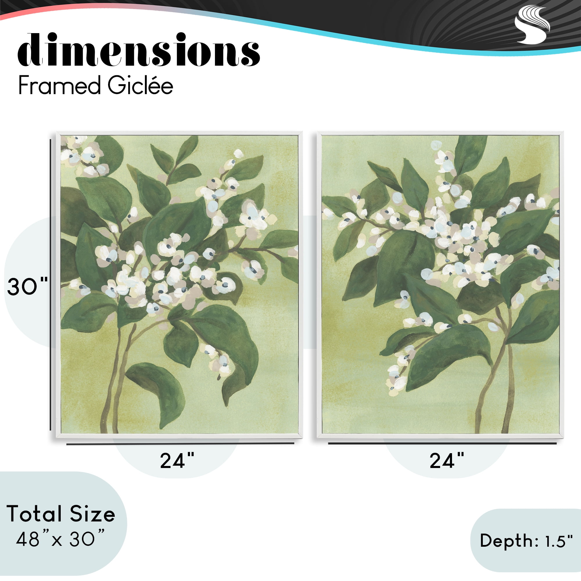 Stupell Industries Verdant Herb Blossoms 2 Piece White Framed Giclee Art Set, design by June Erica Vess