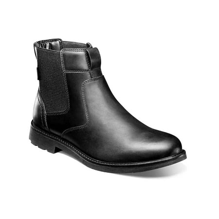 

Men s Nunn Bush 1912 Plain Toe Chelsea Boot Leather Black Waxy 85008-010