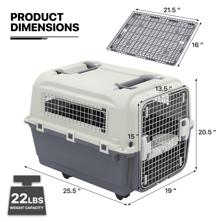 MoNiBloom 23 Pet Cage Portable Travel Carrier Transport Box, Hard