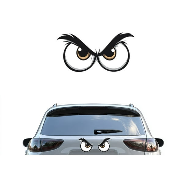 Angry Eyes Cartoon Car Decal, Funny Peeking Eyes Vinyl Sticker for Car Window, Hood, Bumper, Aggressive JDM Look, Waterproof Durable Auto Accessory for Trucks, SUVs, Laptops (2Pcs)