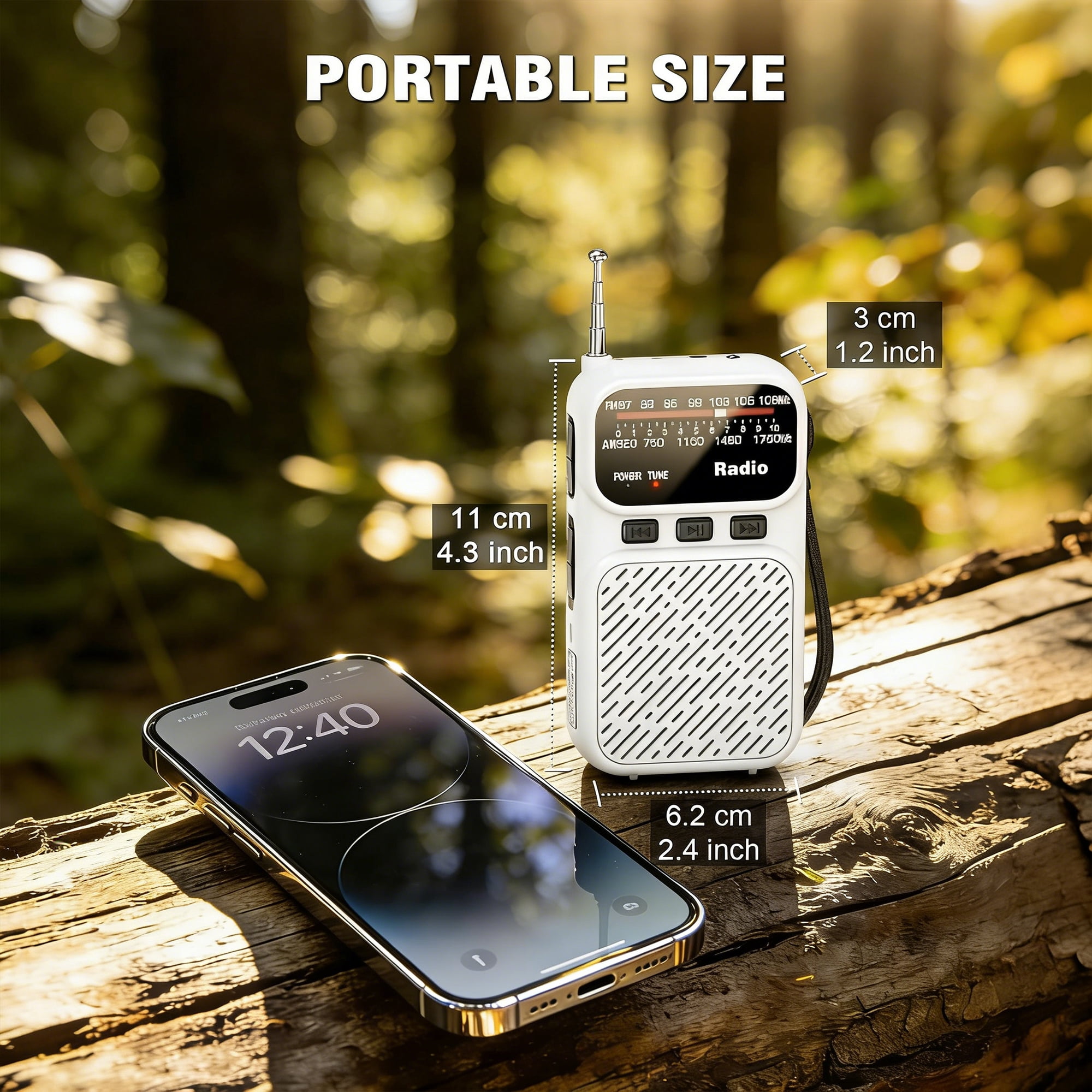 Portable Radio AM FM, Rechargeable Tansistor Radio, Pocket Handheld Radio with Earphone Jack, Excellent Reception, Easy to use, Perfect for Home, Outdoor, and Emergency Use, Suitable for Senior, kids