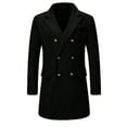 thumbnail image 4 of IVEYRTF Kids Solid Color Long Wool Coat for Boys and Girls Lapel Button Front Trench Style Outerwear with Pockets for Fall Winter Vacation Casual Wear(Black,5-6 Years), 4 of 4