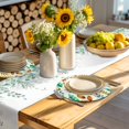 thumbnail image 4 of Spring Botanical Round 13 Inch Placemats Set of 8, Watercolor Leaves Floral Rustic Cream HeatResistant Non Slip Place Mats for Dining Table, Wipeable Braided Kitchen Table Mats for Housewarming, 4 of 9