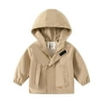 thumbnail image 1 of YTDSCS Trench-Coat à Capuche pour Garçons, Imperméable, Veste à Fermeture Éclair, Épais, Automne Hiver, Taille 2-7T, 1 of 8