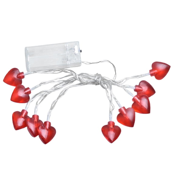 Valentine's Day Decor Lights,Acrylic Heart LED String Lights,LED Valentine Day Garland Heart String Lights,for Indoor Outdoor, Window, Mantle, Bedroom, Home Party Decorations(Red1 1.5m)