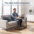 thumbnail image 5 of C Shaped End Table,Side Table TV Tray Table for Sofa,Couch Table,metal frame for Bedroom(Grey), 5 of 12