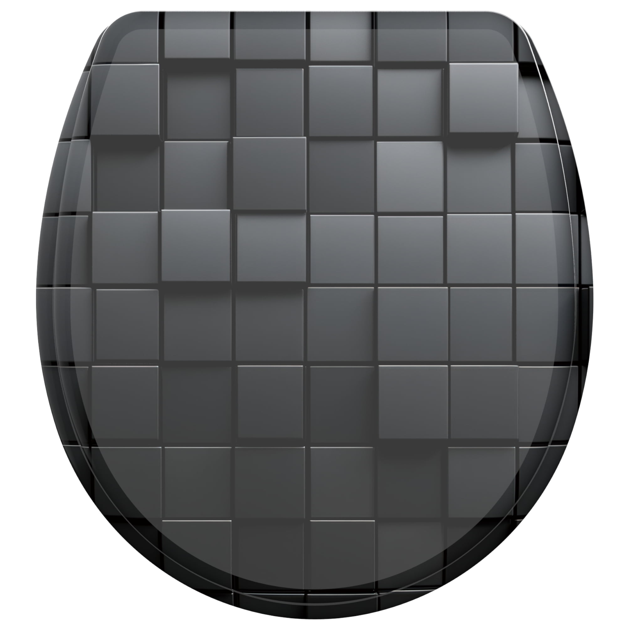 Sanilo Toilet Seat ROUND, Soft Close, One-Click Quick Release, Easy Installation, Non-Slip, Easy to Clean (Cube)