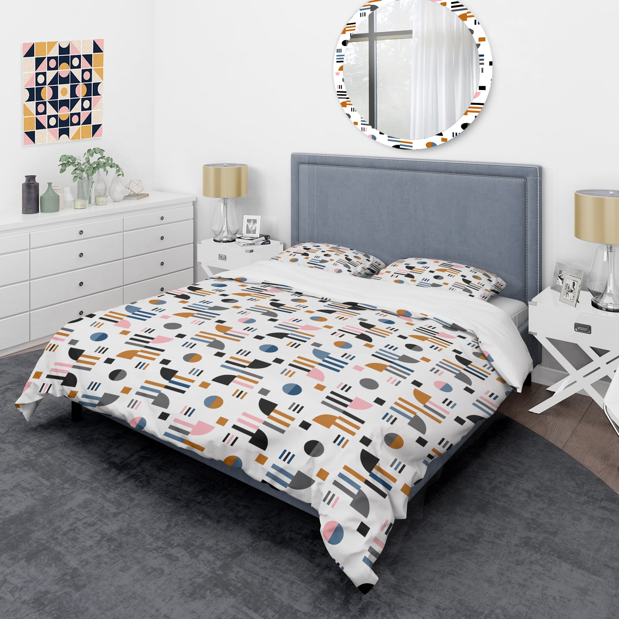 Designart 'Retro Abstract Design XI' Mid-Century Modern Duvet Cover Set