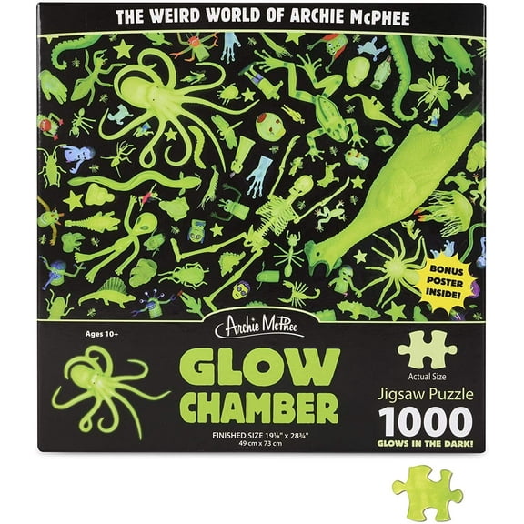 The Weird World of Archie McPhee Glow Chamber Glow in The Dark Jigsaw Puzzle (1000 Piece)