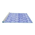 thumbnail image 2 of Ahgly Company Machine Washable Indoor Rectangle Trellis Blue Modern Area Rugs, 4' x 6', 2 of 4