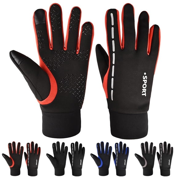 Jinhomg Touchscreen Biking Gloves Womens Mens Windproof Waterproof Sport Gloves Winter Thick Warm Full Finger Running Cycling Gloves Lighten 90 off Clearance Sale Black M