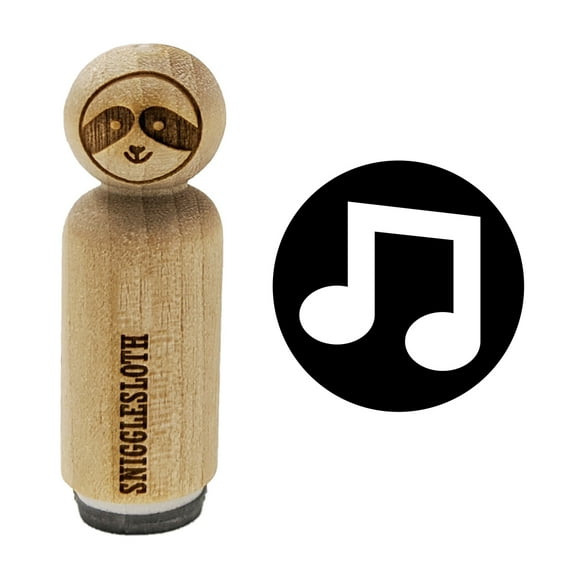 Eighth Notes Music in Circle Rubber Stamp for Scrapbooking Crafting Stamping - Small 3/4 Inch
