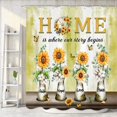 thumbnail image 2 of Rustic Farmhouse Shower Curtain, Vintage Cotton Floral Sunflower and Butterfly on Country Wooden Board Cloth Shower Curtains Bathroom Accessories with 12 Hooks, Tan Brown Yellow, 72X72in, 2 of 5