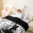 thumbnail image 4 of Homewish Halloween Skeleton Twin Duvet Cover, Black Cat Twin Bedding, Black White Gray, Black Reversible 2pcs, 1 Duvet Cover and 1 Pillowcase, 4 of 7