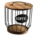 thumbnail image 4 of twisto Coffee Capsule Holder Organizer Iron And Wood Multipurpose Coffee Capsule Holder Container with Lid for Snacks Capsules Small Items Suitable for Kitch Black, 4 of 8