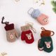 thumbnail image 3 of Guantes de peluche para niños pequeños, guantes de dedos completos, guantes de alce mullidos con forro, manoplas de invierno, rojo, 3 of 5