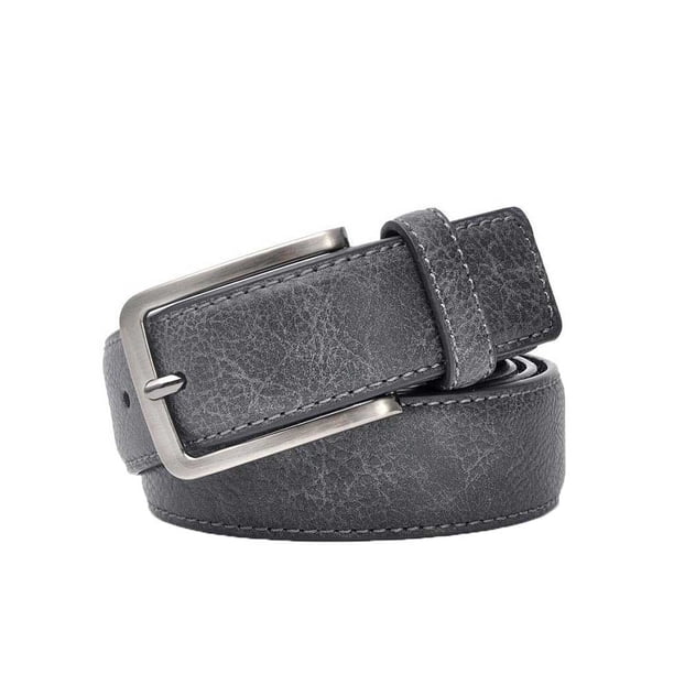 Minnieouse Cinturón Cintura elástica Aleación de cuero de imitación Durable Clásico Cinturones simples Hombres Adultos Ropa Accesorios Trabajo en el Cinturones Gris 100cm Minnieouse AP016448-08