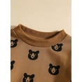 thumbnail image 4 of Seyurigaoka Boy's Pants Set Cartoon Bear Long-sleeved Sweater Drawstring Trousers, 4 of 9
