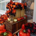 thumbnail image 4 of PEIXUN 12" Artificial Maple Leaves Fall Thanksgiving Decor With Realistic Autumn For Home Festival & Table Centerpieces (Orange And Black), 4 of 5