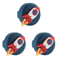thumbnail image 1 of Funda Silicona Con Dibujos Animados para AirTag GPS Tracker Holder Cordones (cohete), 1 of 4