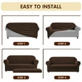 thumbnail image 6 of DyFun Traditional Couch Cover Stretch Sofa Slipcover, Jacquard Couch Cushion Protector Pet Friendly (Chocolate, Loveseat), 6 of 7