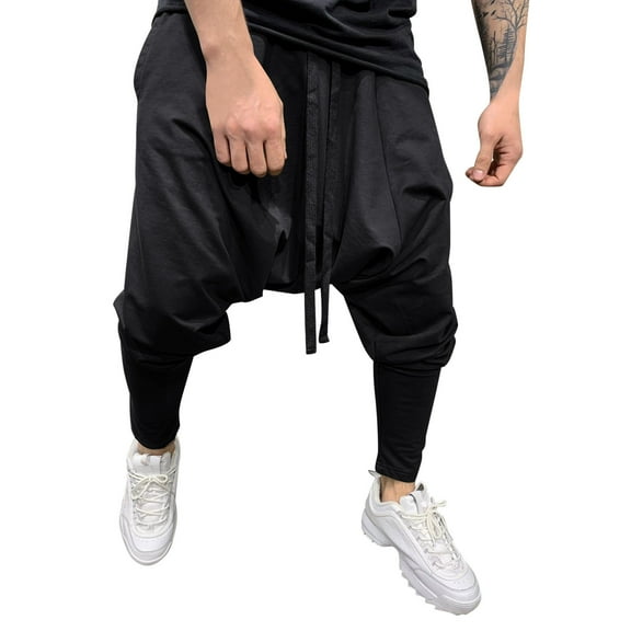 Men's Hop Streetwear Loose Fit Cropped Trousers for Sports and Everyday Casual Wear Comfort Pants Mens Fashion Joggers Sports Pants Trousers Mens Long Pants
