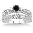 thumbnail image 2 of 1.5 Carat Black Diamond Antique Bridal set on 10k White Gold, 2 of 2