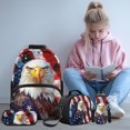 thumbnail image 2 of KUIFORTI American Flag Eagle Boys School Bag Set 4Pcs with Lunch Box Pencil Case Water Bottle Sleeve Lightweight Kids Backpack for Elementary Primary Middle School Back to School Essentials Gifts, 2 of 7