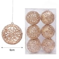 thumbnail image 3 of Bolas de adorno navideñas con purpurina, color rojo y dorado, huecas, para colgar en el árbol de Navidad, juguetes para niños, decoración para fiestas de Año Nuevo en el hogar, 3 of 5