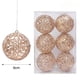 thumbnail image 3 of 6/24 piezas de bolas de adorno navideño de oro rojo para niños, juguetes con purpurina hueca para colgar en el árbol de Navidad, decoración para fiestas de Año Nuevo en el hogar, 3 of 5
