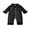Black, variant on RUINIXCW Toddler Baby Girl Silk Stain Pajamas Newborn Infant Baby Girls Romper One Piece Spring Fall Sleepwear Lapel V Neck Fuzzy Trim Long Sleeve Button Up Jumpsuit Homewear