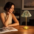 thumbnail image 7 of Miwamany Vintage Cordless Table Lamp, Rechargeable Battery Operated Lamp with 3 Color Temperatures Stepless Dimming, Floral Bedside Nightstand Lamp for Bedroom, Living Room, Coffee Table, Bookshelf, 7 of 7