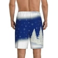 thumbnail image 3 of Bixox Men's Christmas Fir Tree printed lightweight casual shorts, soft sleep shorts with pockets., 3 of 7