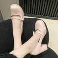 thumbnail image 6 of Xfvqtps Womens Mary Jane Shoes Bow Vintage Square Toe Dress Shoes Chunky Mid Heel Oxford Shoes Slip on Pumps Pink, 6 of 9