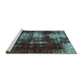 thumbnail image 2 of Ahgly Company Machine Washable Indoor Square Abstract Turquoise Blue Modern Area Rugs, 6' Square, 2 of 4