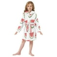 thumbnail image 6 of FORMRS Niños Bathrobe Unisex Hooded Robe Soft Plush Pajamas Sleepwear, Size 2-3T, Watermelon Pattern, 6 of 7
