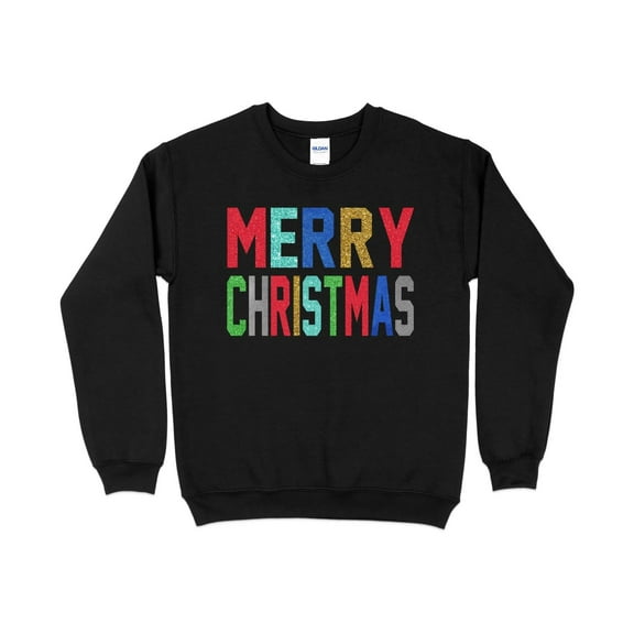 Merry Glitter Christmas Sweatshirt, Christmas Crewneck, Christmas Gifts for Women, Holiday Sweater, Womens Winter Shirt, Xmas