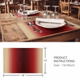 thumbnail image 3 of Placemats Set of 6, Dark Red Yellow Ombre Woven Placemat, Linen Place Mats for Kitchen/Dining Tables, Farmhouse Modern Gradient Art Washable Table Mats for Party, 3 of 8