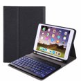 thumbnail image 1 of TORUBIA Backlit Tablet Bluetooth Keyboard For iPad Mini 4 iPad Mini 5 iPad Mini 2019 and Cloth Marks Tablet Leather Protective Case with Pen Holder (Black), 1 of 9