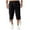 Black, variant on Mens Capri Pants with Pockets Summer Casual Classic Fit Pants Elastic Waist Solid Color Capris Pants