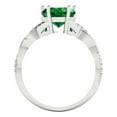 thumbnail image 4 of Solitaire with Accents Engagement Ring for Women - 2.1ct Simulated Emerald in 14K White Gold Promise Ring, 4 of 6