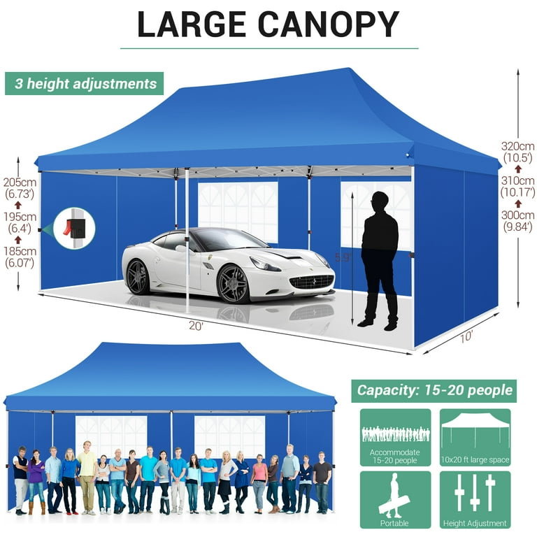 MY CAMP パップテント SANOPY 10' x 20' Instant Waterproof Canopy with Removable